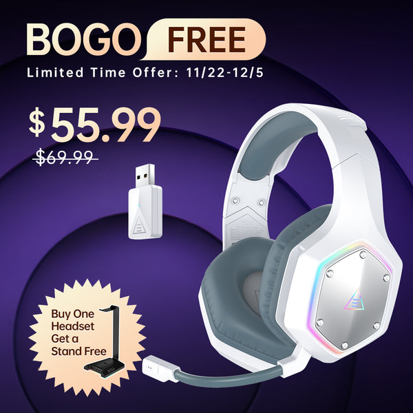 EKSA® E1000 WT True 2.4 GHz Wireless Gaming Headset with ENC